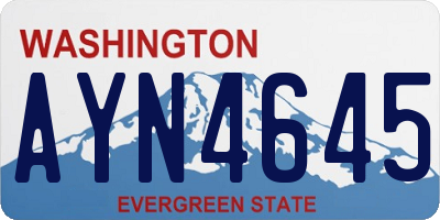 WA license plate AYN4645