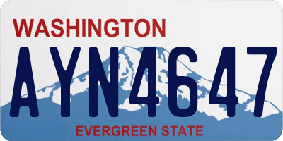 WA license plate AYN4647