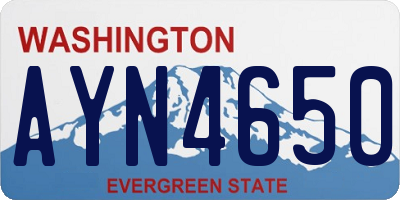 WA license plate AYN4650