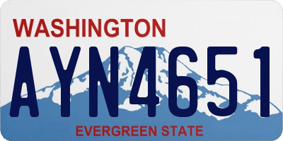 WA license plate AYN4651