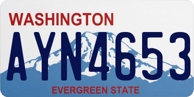 WA license plate AYN4653
