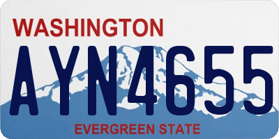 WA license plate AYN4655