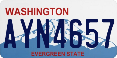 WA license plate AYN4657