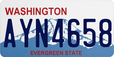 WA license plate AYN4658