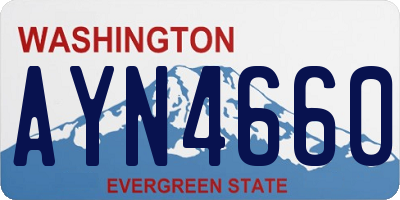 WA license plate AYN4660