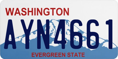 WA license plate AYN4661
