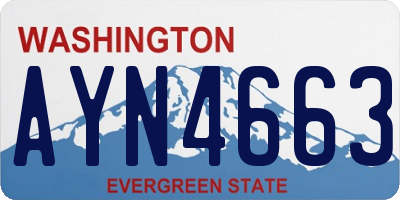 WA license plate AYN4663