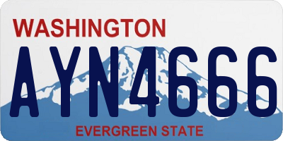 WA license plate AYN4666