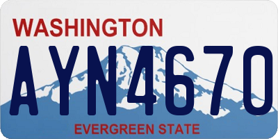WA license plate AYN4670