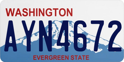 WA license plate AYN4672