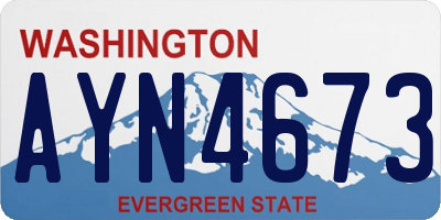 WA license plate AYN4673