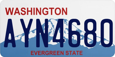 WA license plate AYN4680