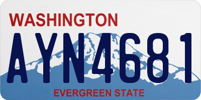 WA license plate AYN4681