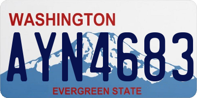 WA license plate AYN4683