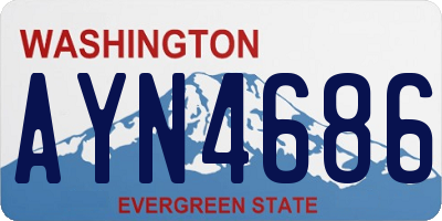 WA license plate AYN4686