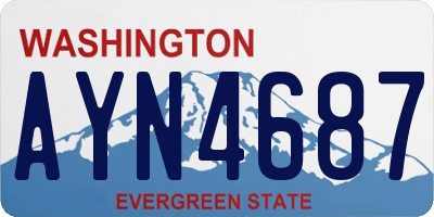 WA license plate AYN4687