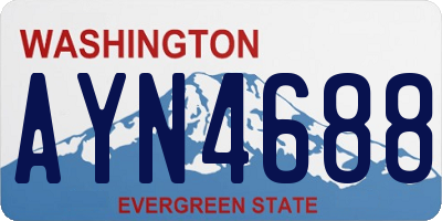 WA license plate AYN4688
