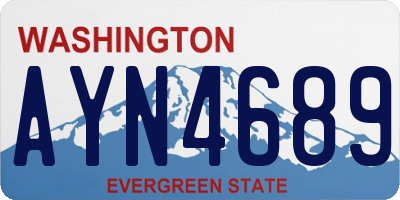 WA license plate AYN4689