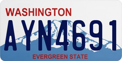 WA license plate AYN4691