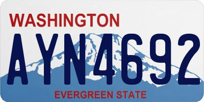 WA license plate AYN4692
