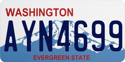 WA license plate AYN4699