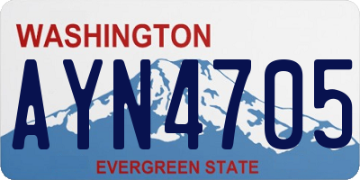 WA license plate AYN4705