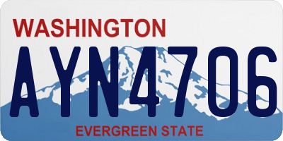 WA license plate AYN4706