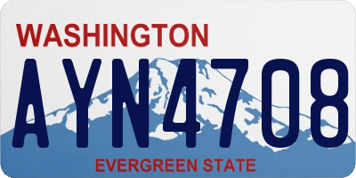 WA license plate AYN4708