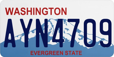 WA license plate AYN4709