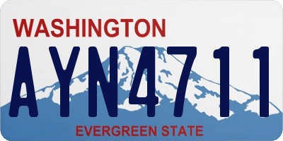 WA license plate AYN4711