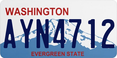 WA license plate AYN4712