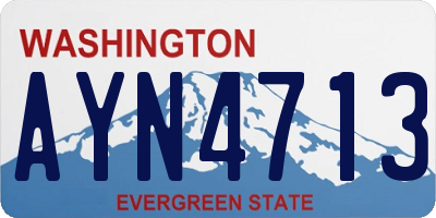 WA license plate AYN4713