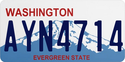 WA license plate AYN4714