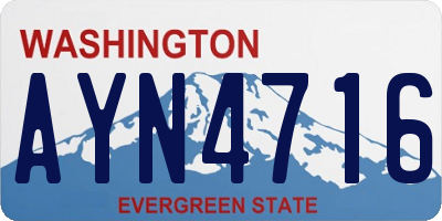 WA license plate AYN4716