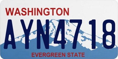 WA license plate AYN4718