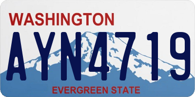 WA license plate AYN4719