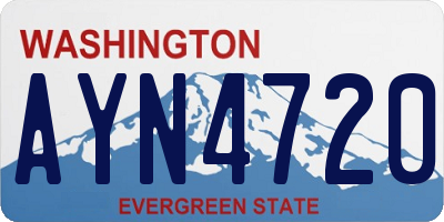 WA license plate AYN4720