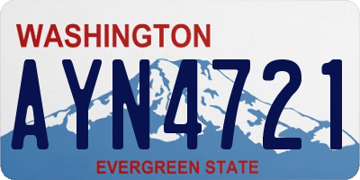 WA license plate AYN4721