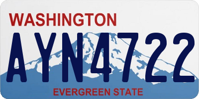 WA license plate AYN4722