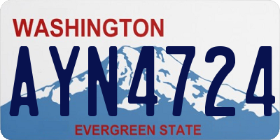 WA license plate AYN4724