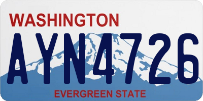 WA license plate AYN4726