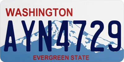 WA license plate AYN4729