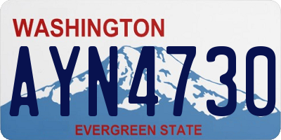 WA license plate AYN4730