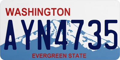 WA license plate AYN4735