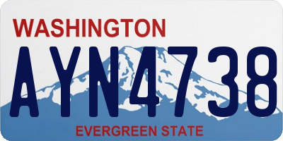 WA license plate AYN4738