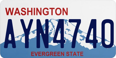 WA license plate AYN4740