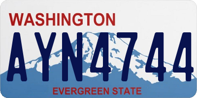 WA license plate AYN4744