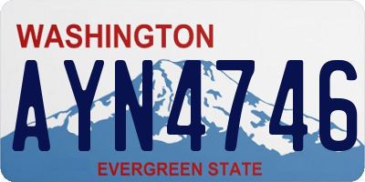 WA license plate AYN4746