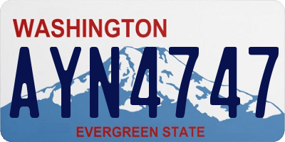 WA license plate AYN4747