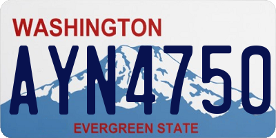 WA license plate AYN4750